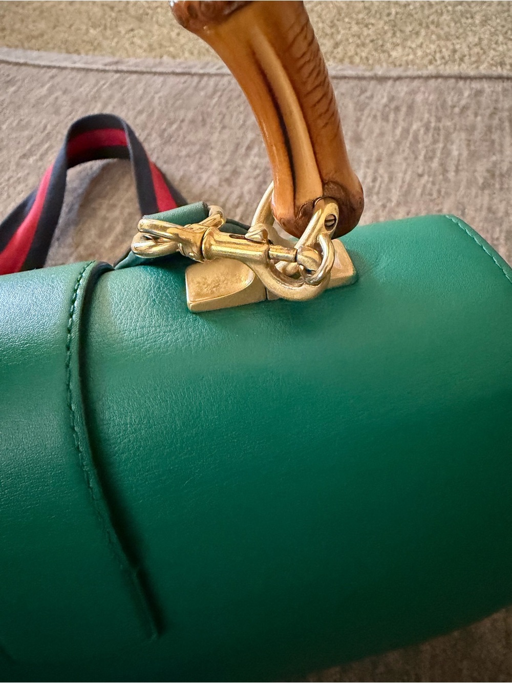 Gucci Moon Calfskin Web Medium Dionysus Bamboo Top Handle Bag - Picture 10 of 16